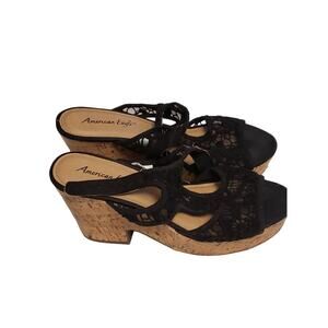 American Eagle Sandals Black Lace Material Size: 9